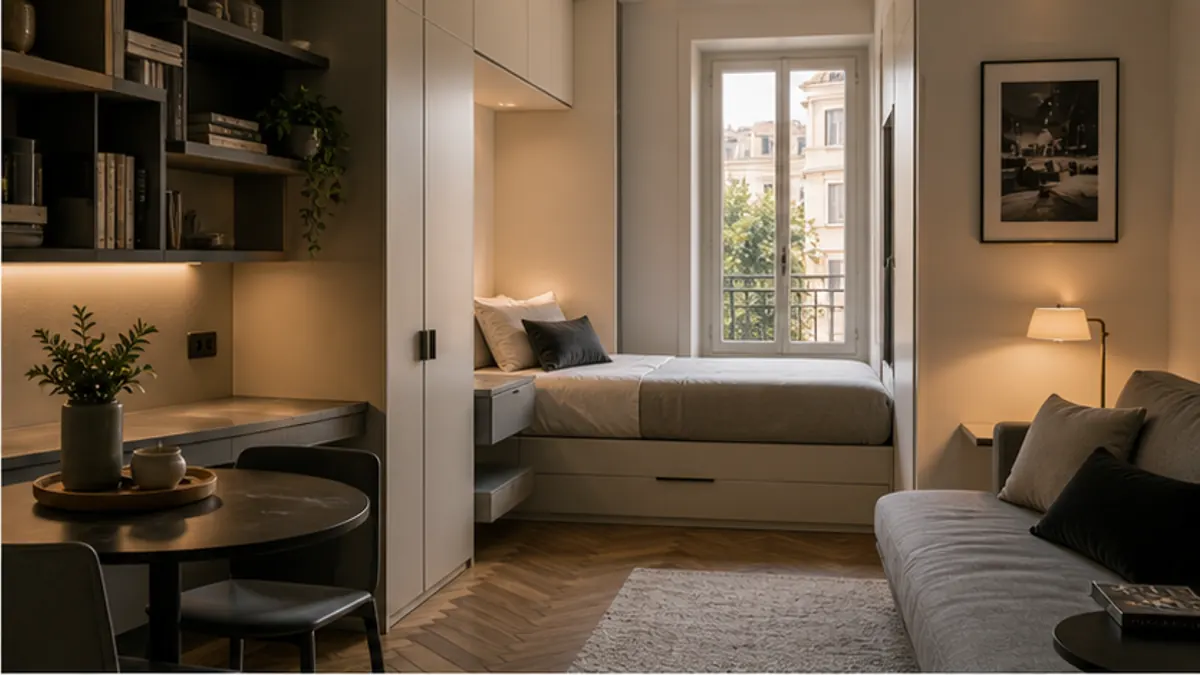 Scena editoriale realistica per stima immobiliare per agenzie, con casa italiana, documenti e luce naturale