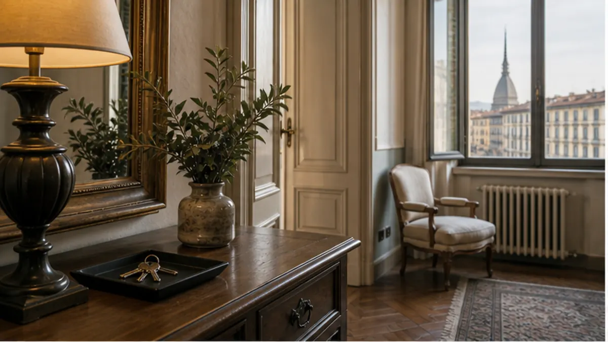 Scena editoriale realistica per casa con terrazzo: come incide sul valore, con casa italiana, documenti e luce naturale