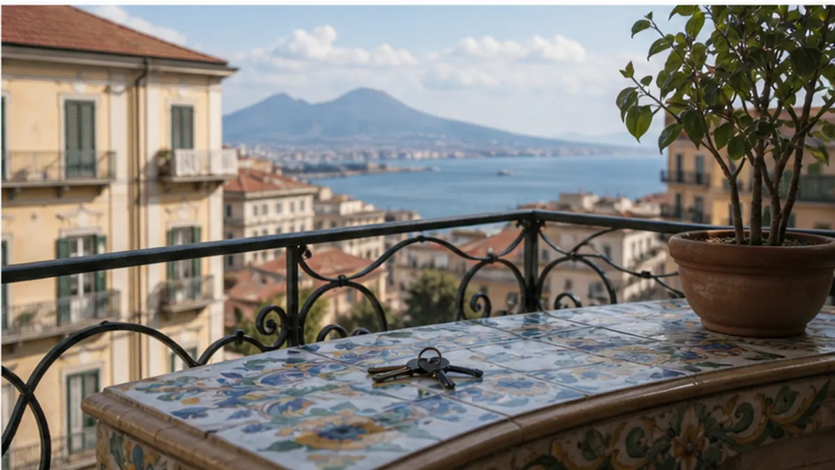 Scena editoriale realistica per casa grande e mercato più lento, con casa italiana, documenti e luce naturale
