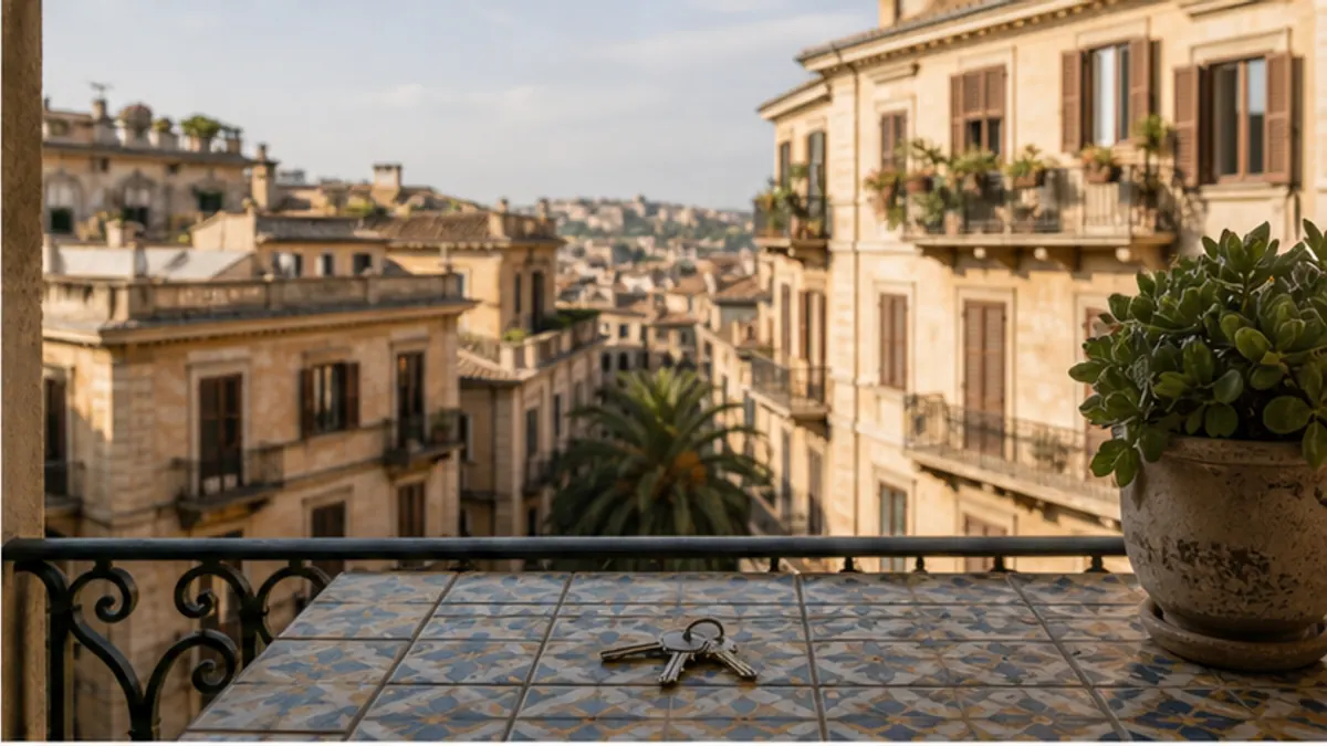 Scena editoriale realistica per vendere casa a torino: prezzo di partenza, con casa italiana, documenti e luce naturale